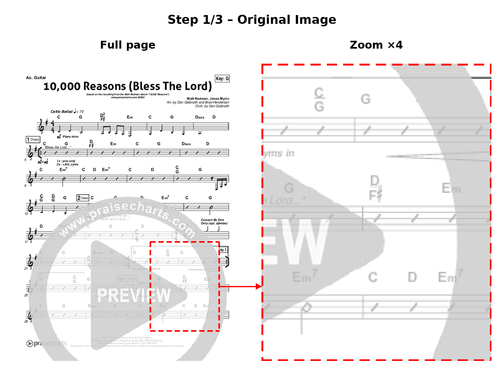 Example of cleaned sheet music after processing
